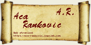 Aca Ranković vizit kartica